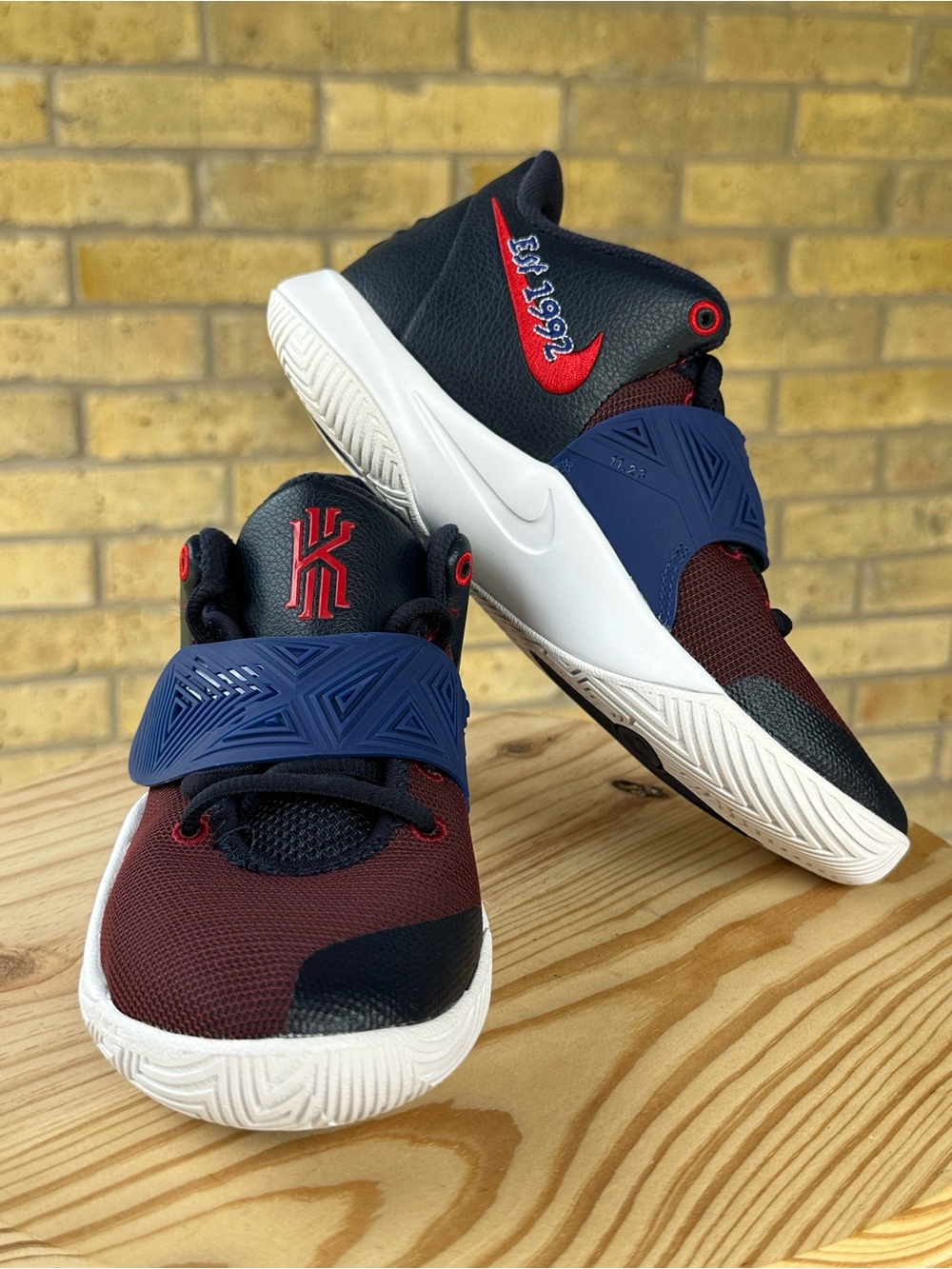 Nike Kids Basketball Kyrie Flytrap III (GS) Sneakers - Burgundy, Navy & Black